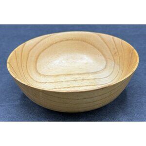 Small Turned Wood Bowl Signed Ash Wood Trinket Snack